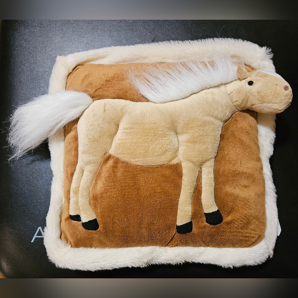 3D Horse Plush Pillow 13x13